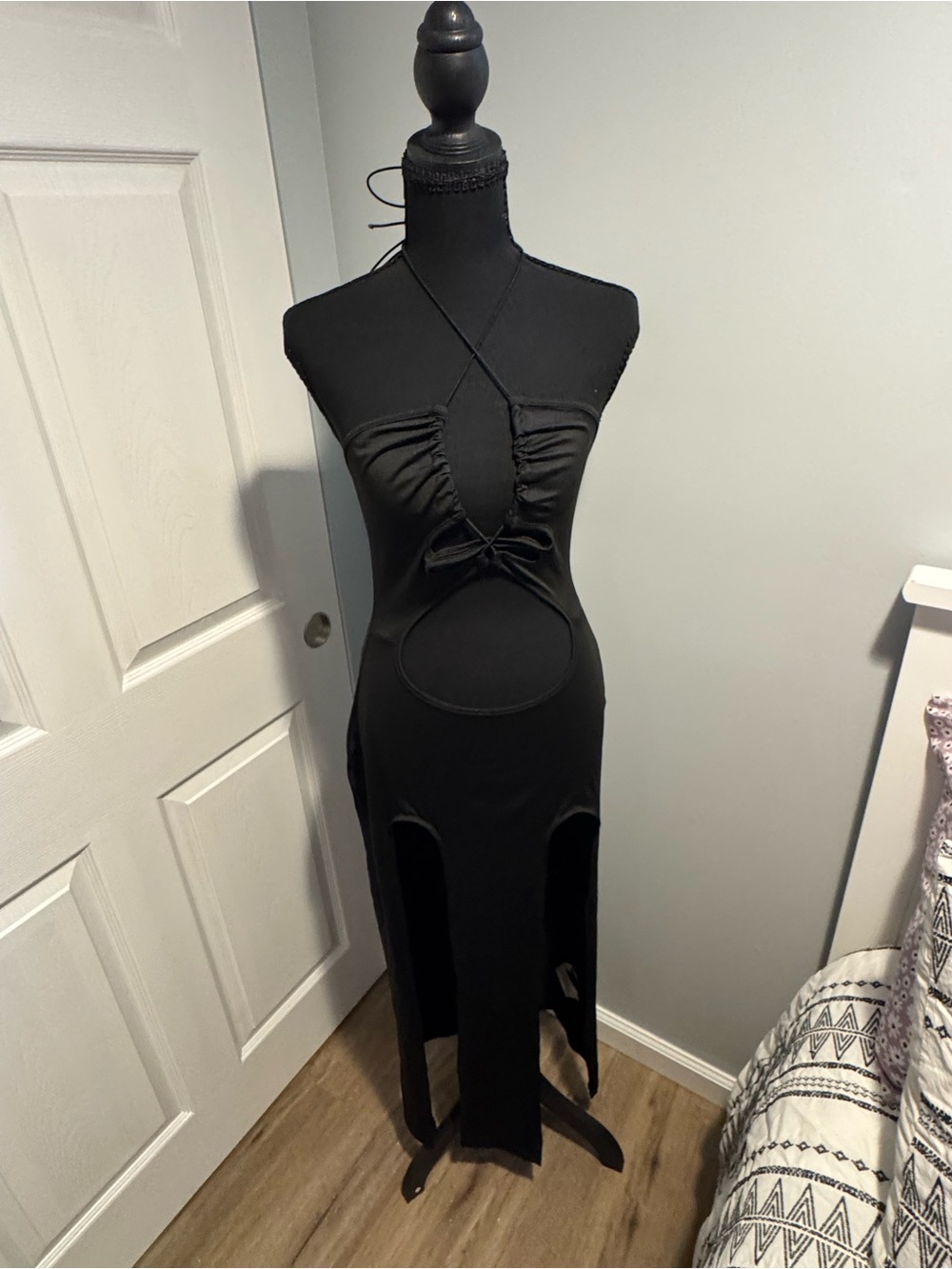 Black Halter Cutout Maxi Dress - Women's Size Medium NWOT